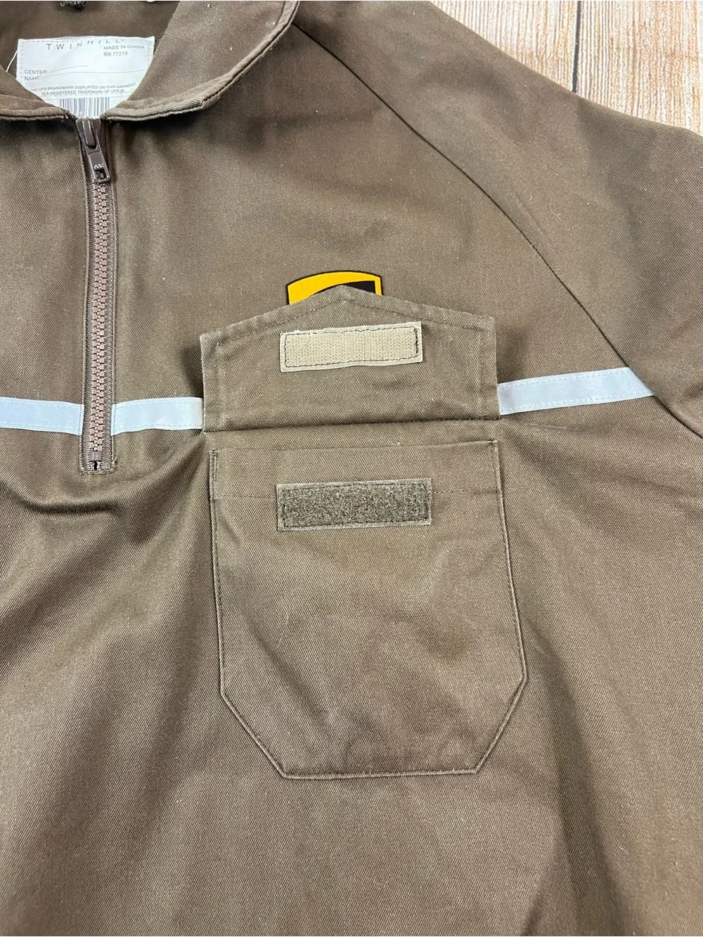 Mens UPS Twin Hill Employee 1/4 Zip Pullover Pocket Jacket Size XL